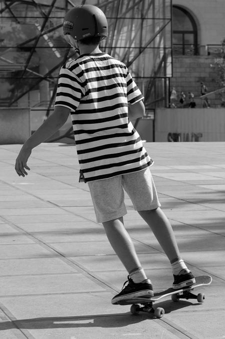 Kid riding a skateboard
